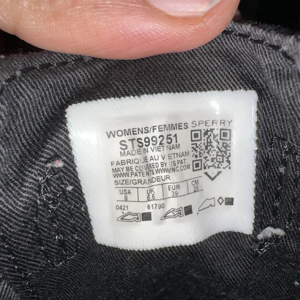 Sperry Womens Crest Vibe Sneaker Black STS99251 US Size 8 EU 39‎
